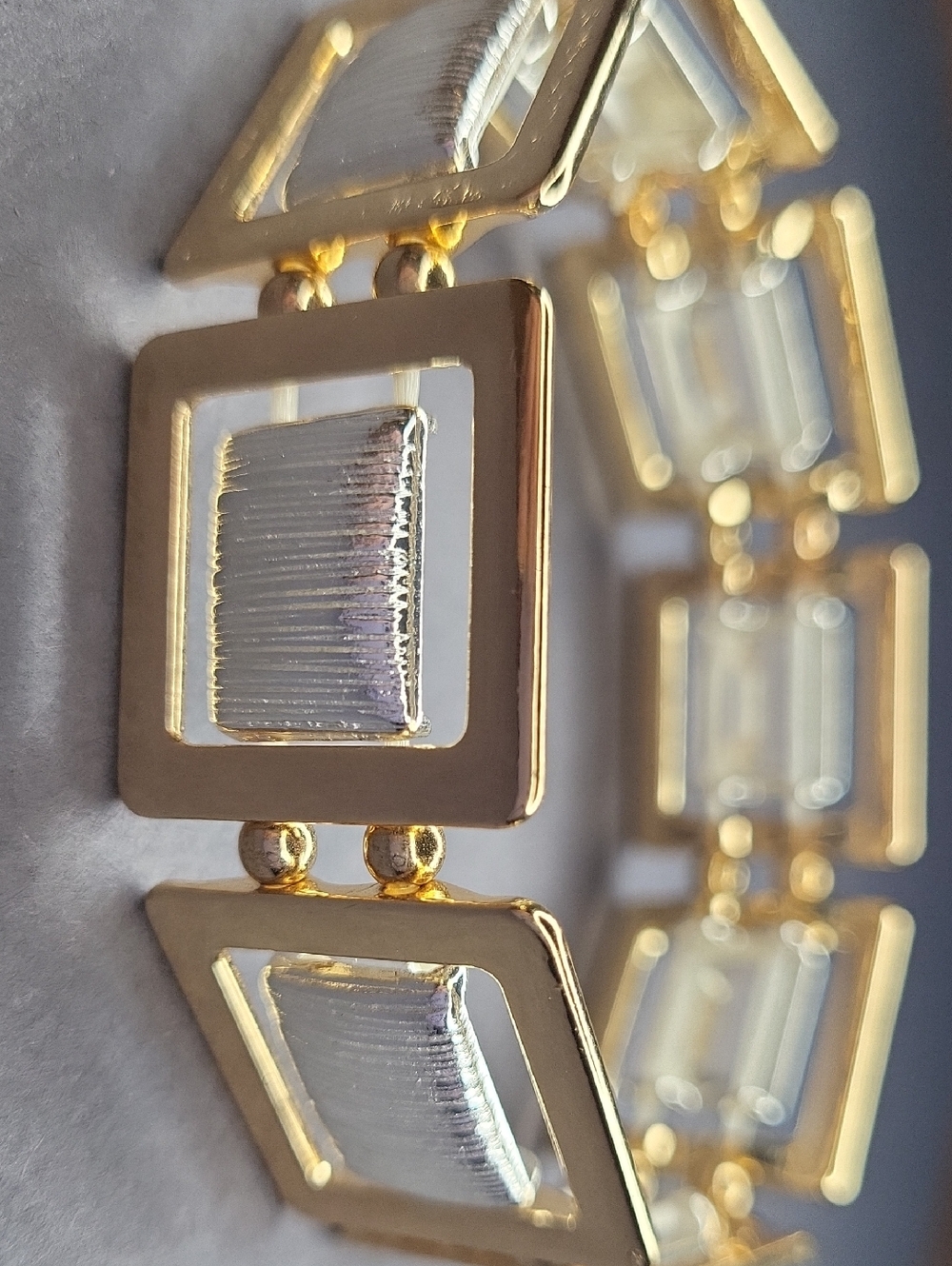 Gold and Silver Square Link Bracelet